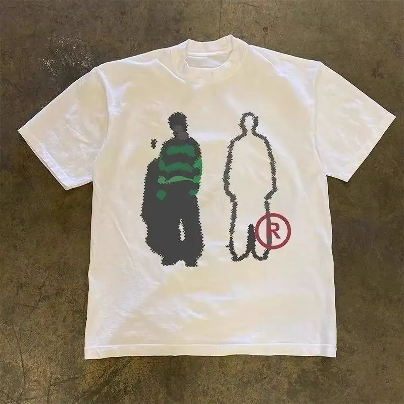 T-shirt classique style gothique Y2K imprimé, coupe oversize, style streetwear d'été, manches courte