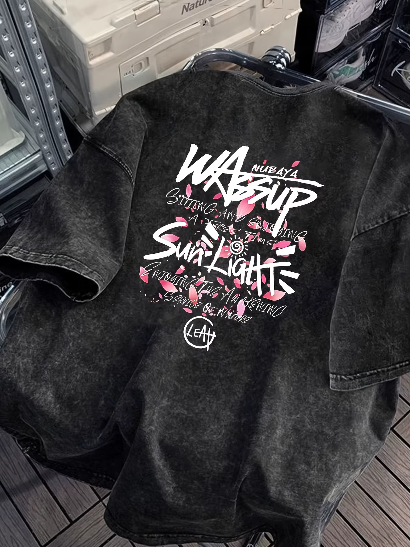 T-shirt d'été lavé pour homme 100 % coton, matière confortable et douce pour la peau, imprimé motif 