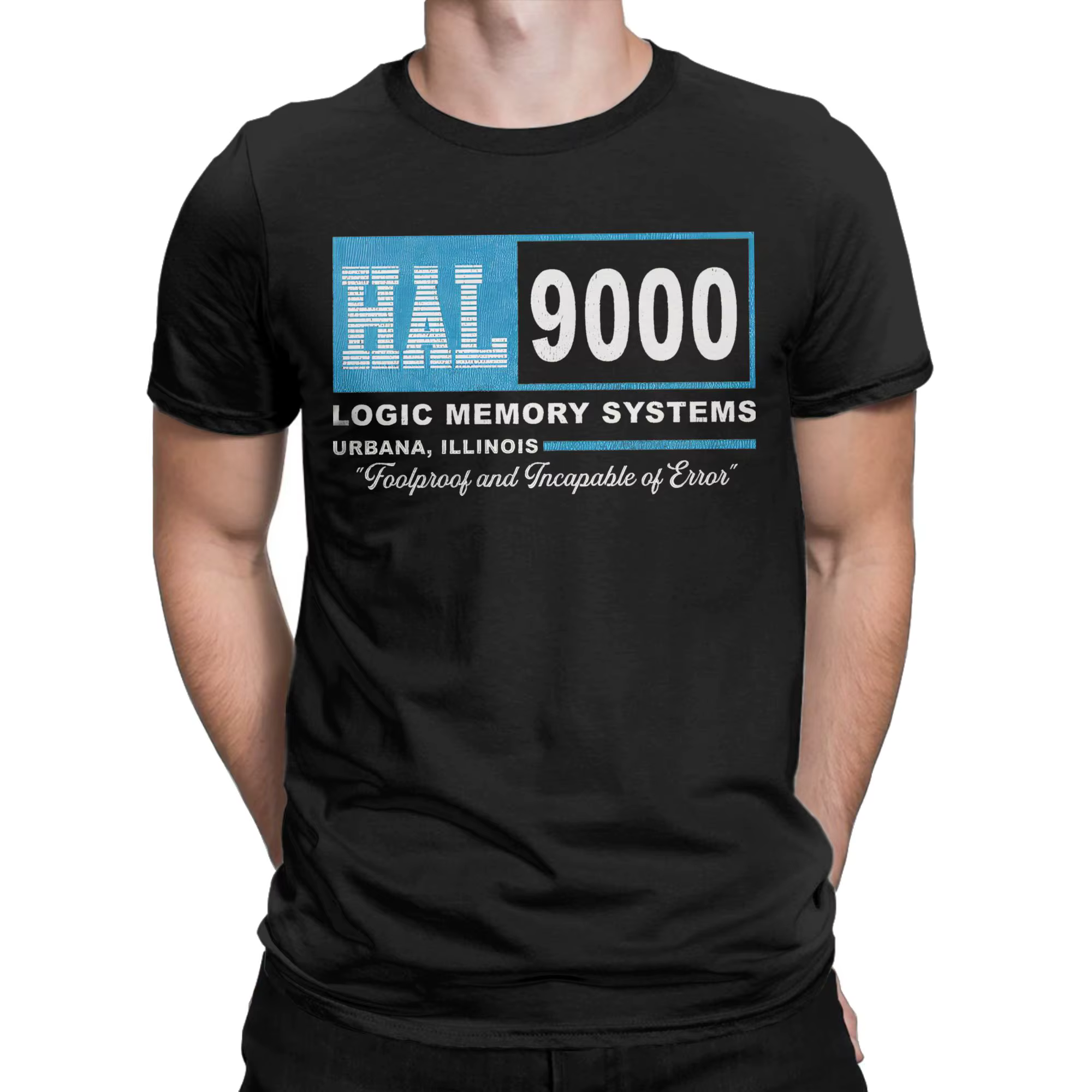 HAL-9000 T-Shirts usés hommes coton génial T-Shirts col rond espace Odyssey t-shirt à manches courte