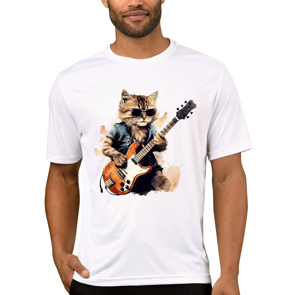 TEEHUB-T-shirt manches courtes pour homme, estival et vintage, avec chats 3D, JEStreetwear