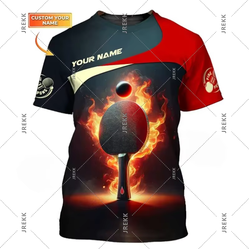 Tennis de Table t-shirt pour hommes vêtements séchage rapide Ping-Pong à manches courtes col rond T-