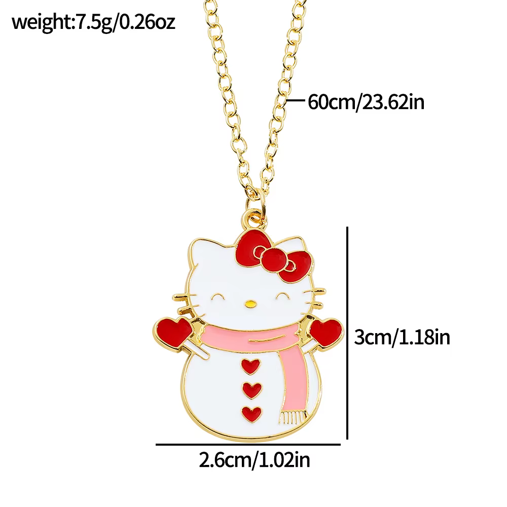 Collier de luxe mignon Hello Kitty, pendentif chat lune, chaîne de pull, bijoux anime, cadeau pour a
