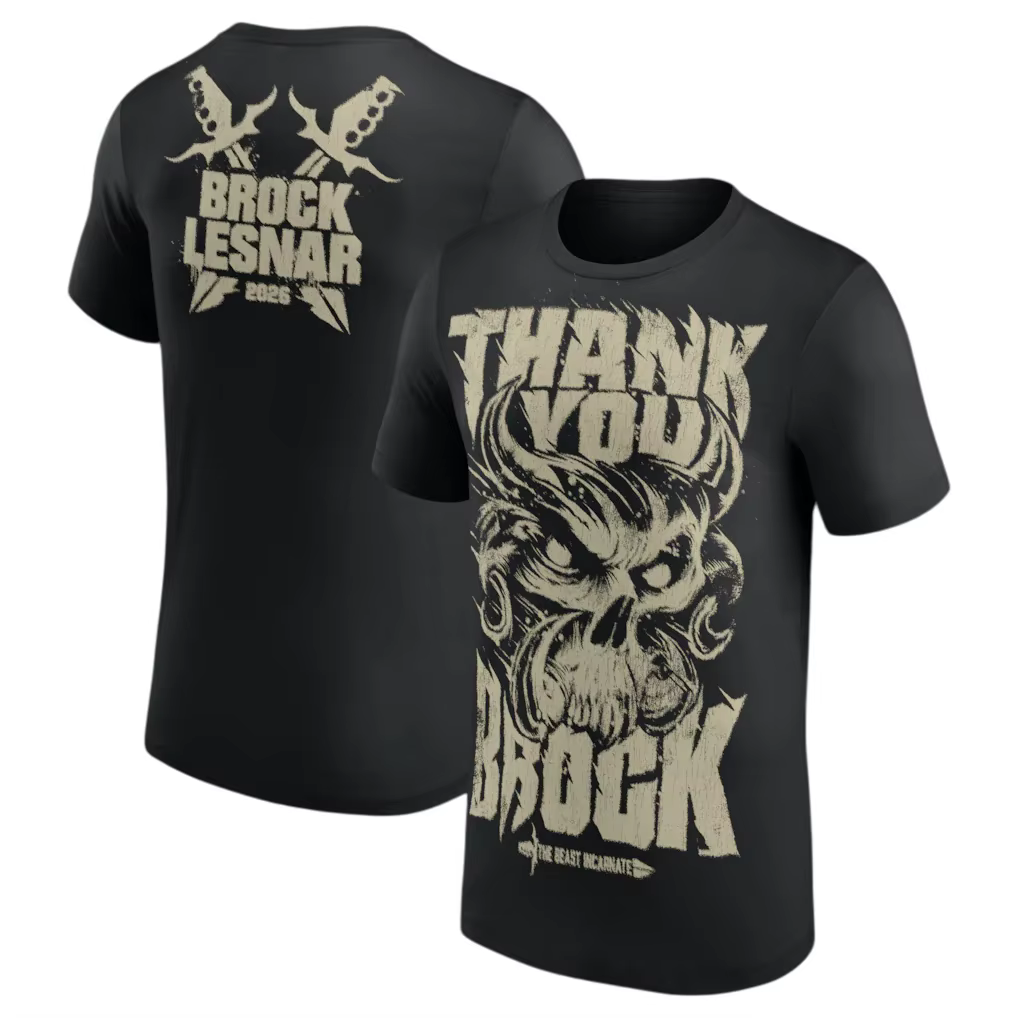 T-shirt imprimé Brock Lesnar Thank You Brock pour hommes, vêtements d'été en coton Y2K, mode gothiqu