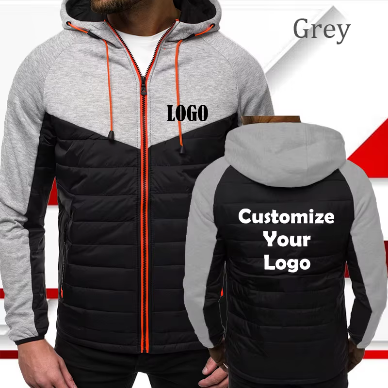 Veste à fermeture éclair imprimée personnalisée pour hommes, manteau polaire à capuche de sport, ves