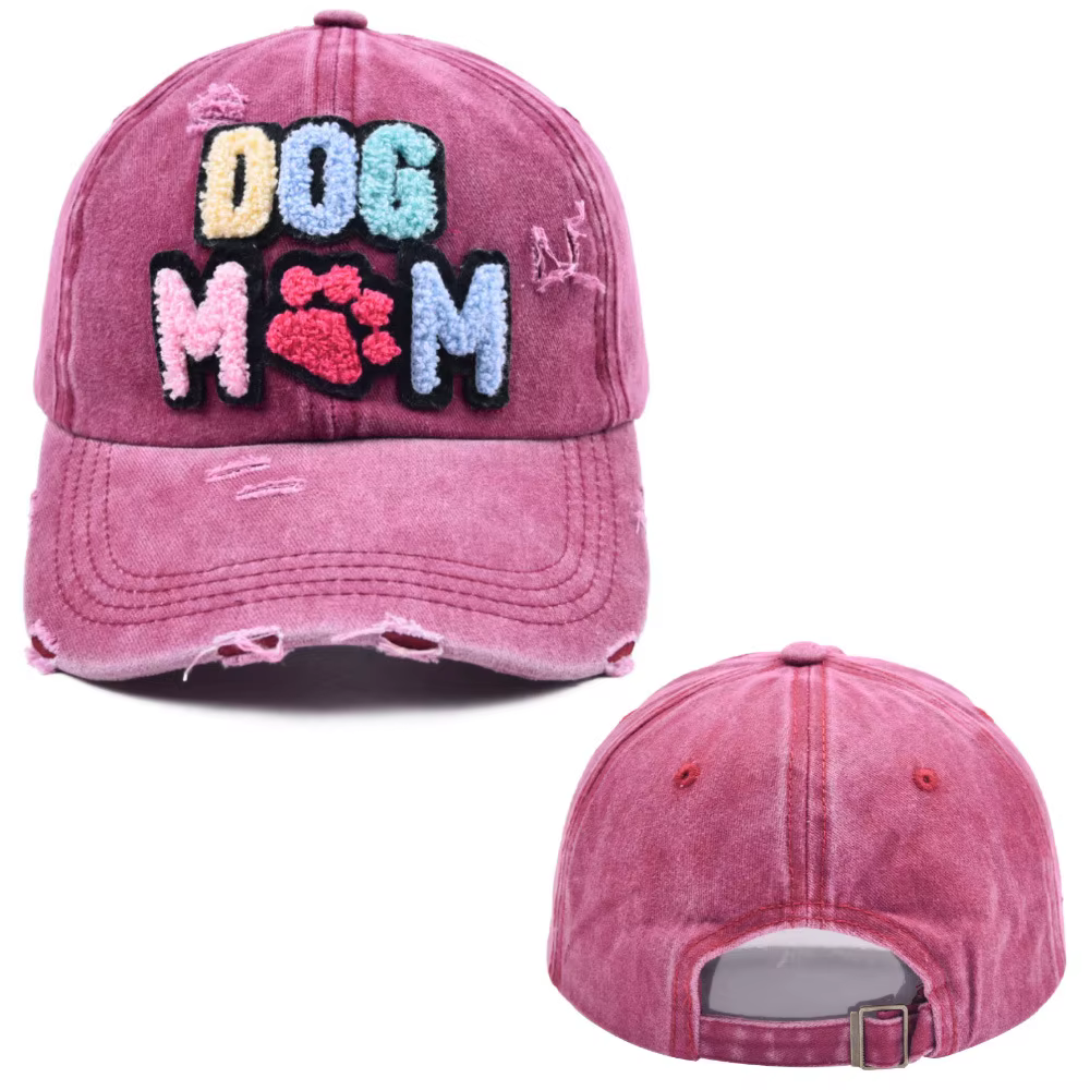 Casquette de baseball réglable brodée pour maman de chien, patch de sport délavé, chapeau de papa à 