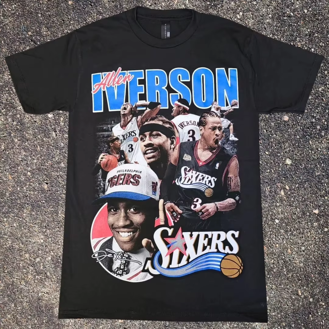 T-shirt graphique de basket-ball américain Loeb Allen Iverson pour hommes et femmes, t-shirt d'été v