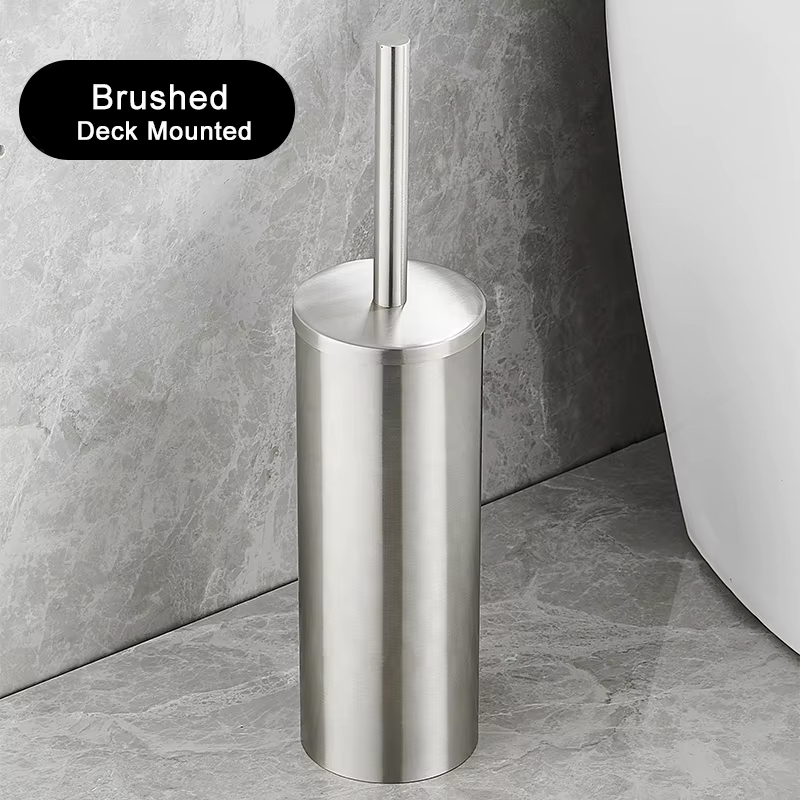 Porte-brosse de toilette en acier inoxydable, accessoires de salle de bains, brosse de toilette noir