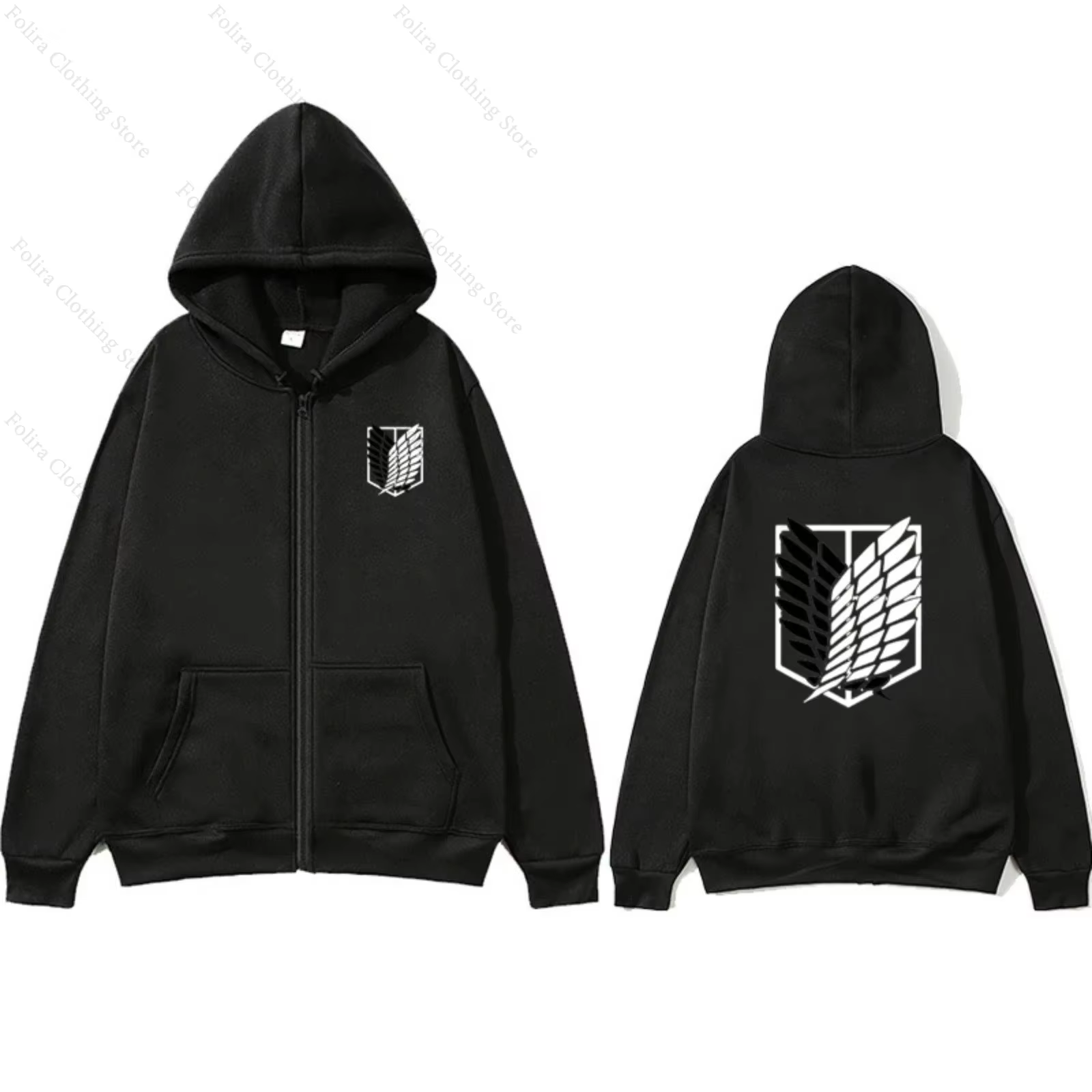 Sweat-shirt à capuche zippé à manches longues avec imprimé anime Attack on Titan 2025, vêtements déc