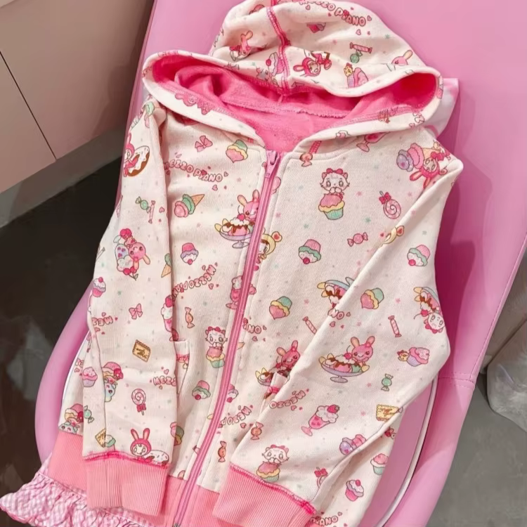 Japonais Kawaii mignon dessin animé imprimé sweats à capuche femmes décontracté Grunge Lolita sweats