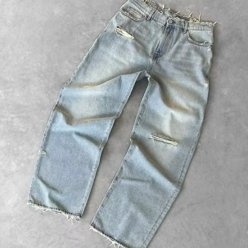 Deeptown – jean délavé déchiré en détresse pour femmes et hommes, pantalon en Denim rétro américain 