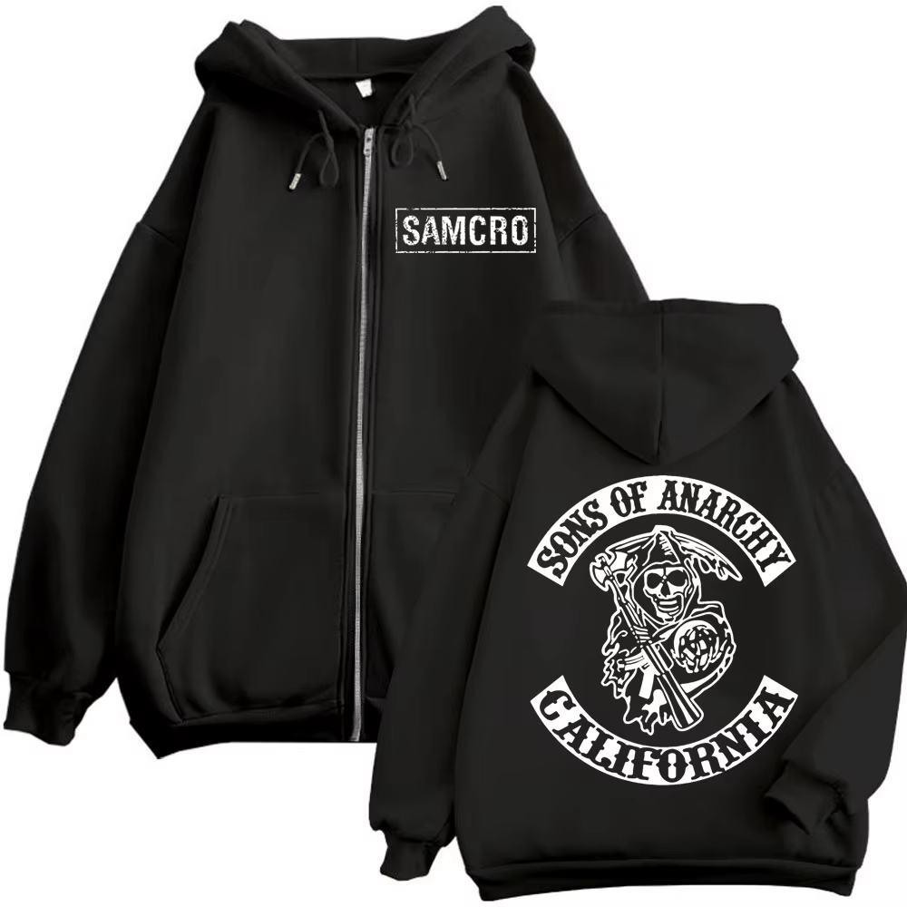 Sons of Anarchy – sweat-shirt à capuche en coton pour hommes et femmes, Double face, graphique gothi