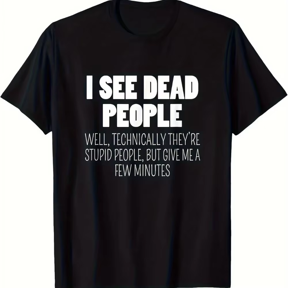 T-shirt unisexe avec motif 'I See Dead People', nouveauté streetwear, coupe oversize, tendance rétro