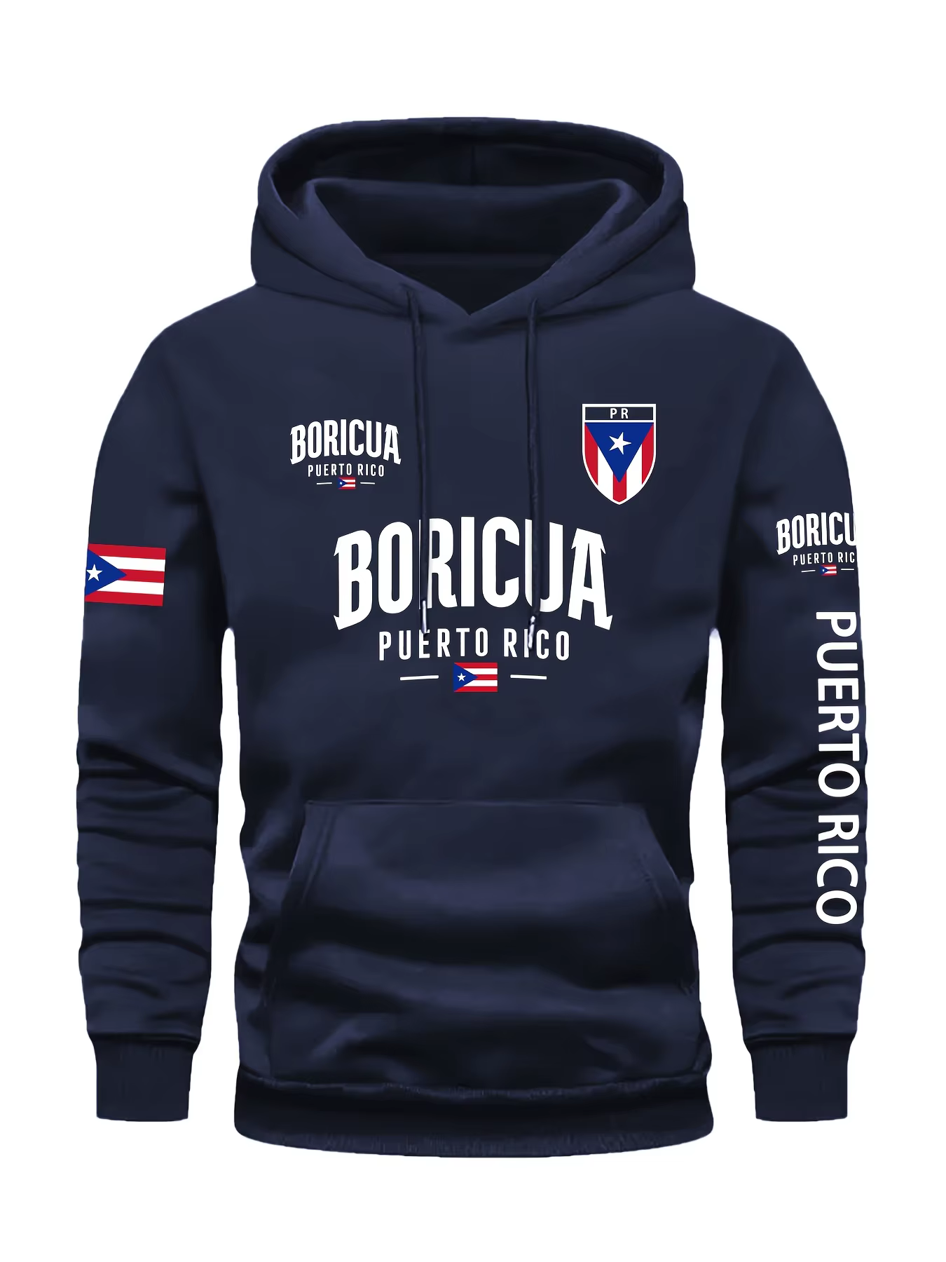 Sweat à capuche rouge pour homme « Boricua Puerto Rico » - Pull décontracté à manches longues avec c