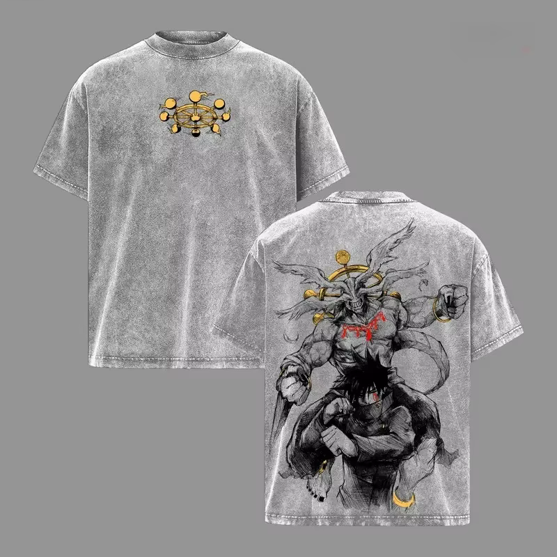 T-shirt imprimé Manga Jujutsu Kaisen Fushiguro Megumi Mahoraga, vêtements pour hommes et femmes, T-s