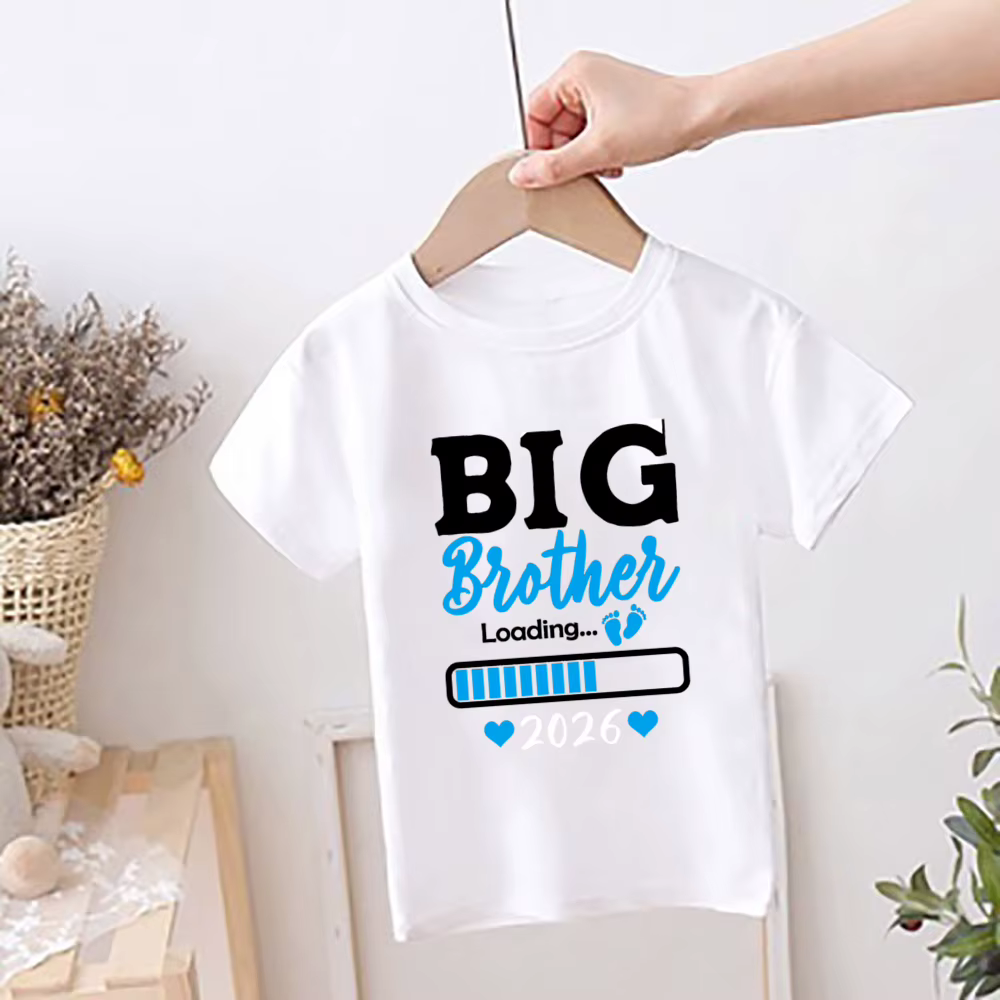 T-shirts imprimés pour enfants « Big Brother Est 2026 », Nouveaux vêtements pour l'annonce de la nai