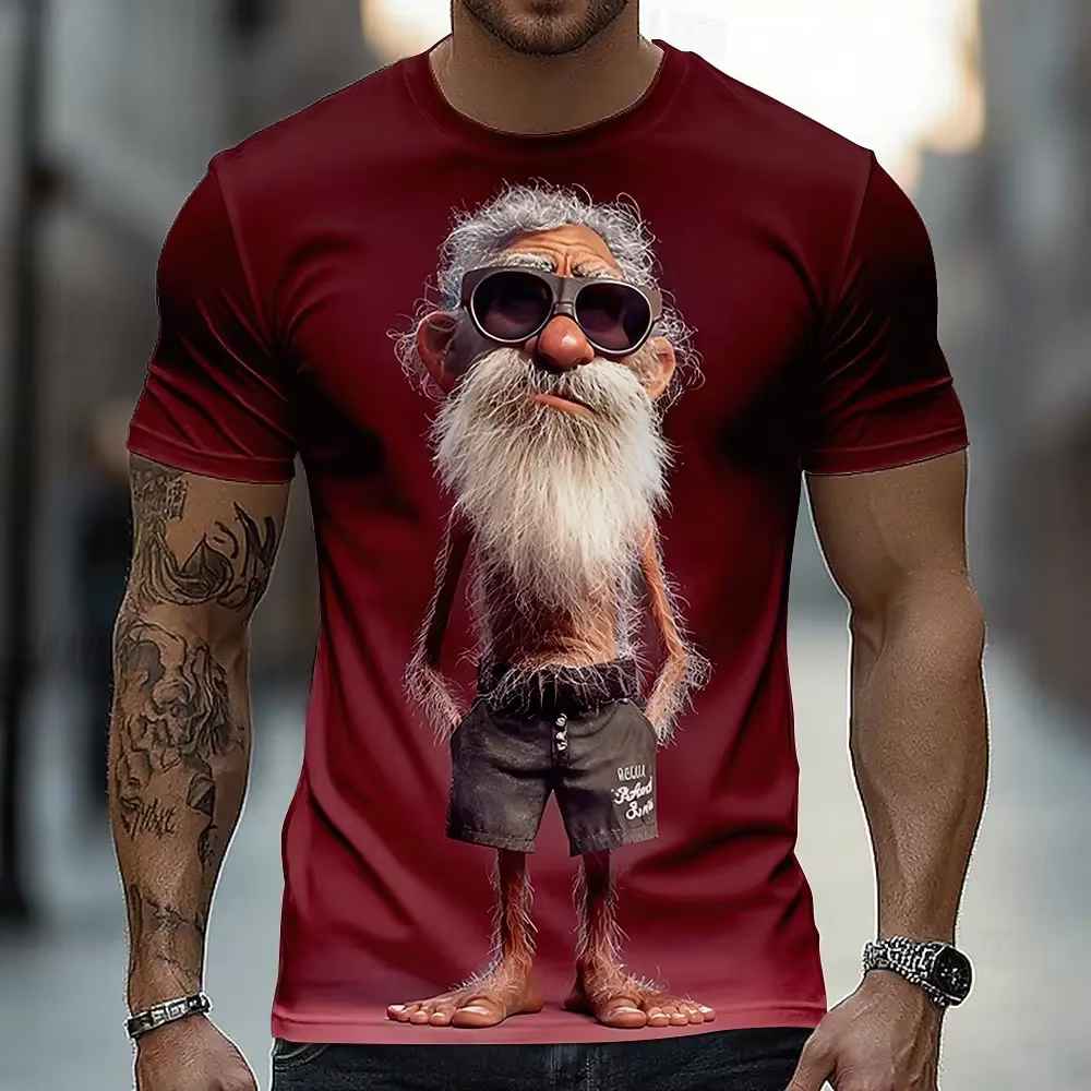 Nouveaux vêtements d'été - T-shirt à motif vintage cool imprimé en 3D pour hommes, décontracté et am