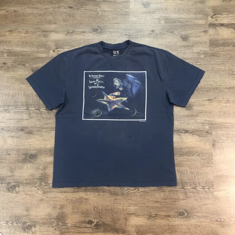 SAINT OF MICHAEL 1:1 Style américain mode Streetwear Vintage vêtements hauts amples t-shirt surdimen