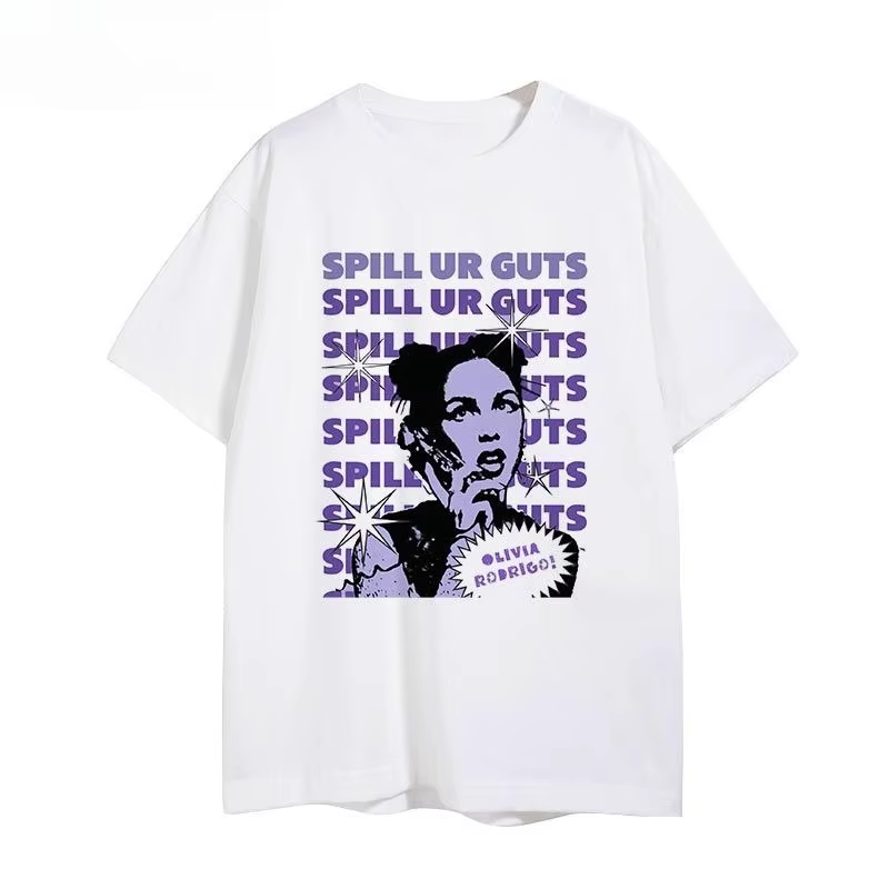 T-shirt de concert Singer Olivia pour hommes et femmes, vêtements d'été en coton Y2K, mode Hip Hop, 