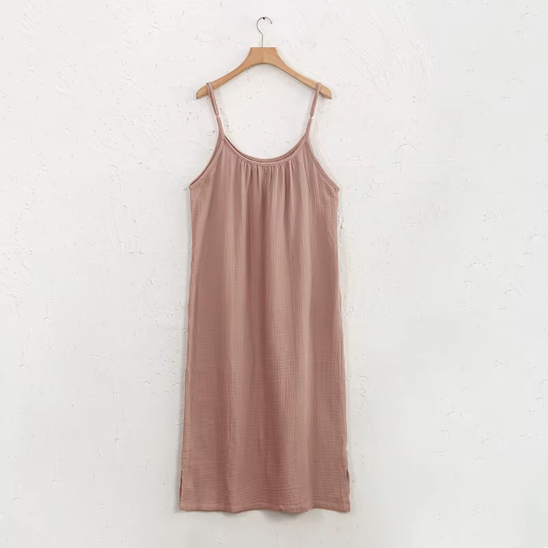Robes en mousseline 100 % coton pour femmes 2026 – Robes de soirée élégantes mi-longues décontractée