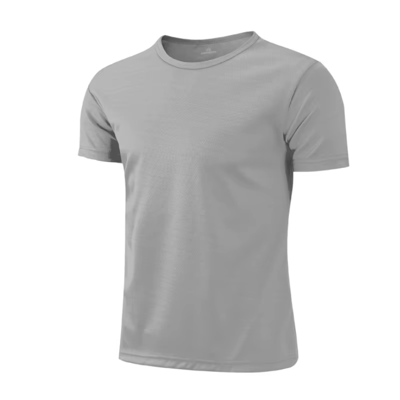 T-shirt de sport pour homme à manches courtes, séchage rapide, anti-transpiration, col rond, léger, 
