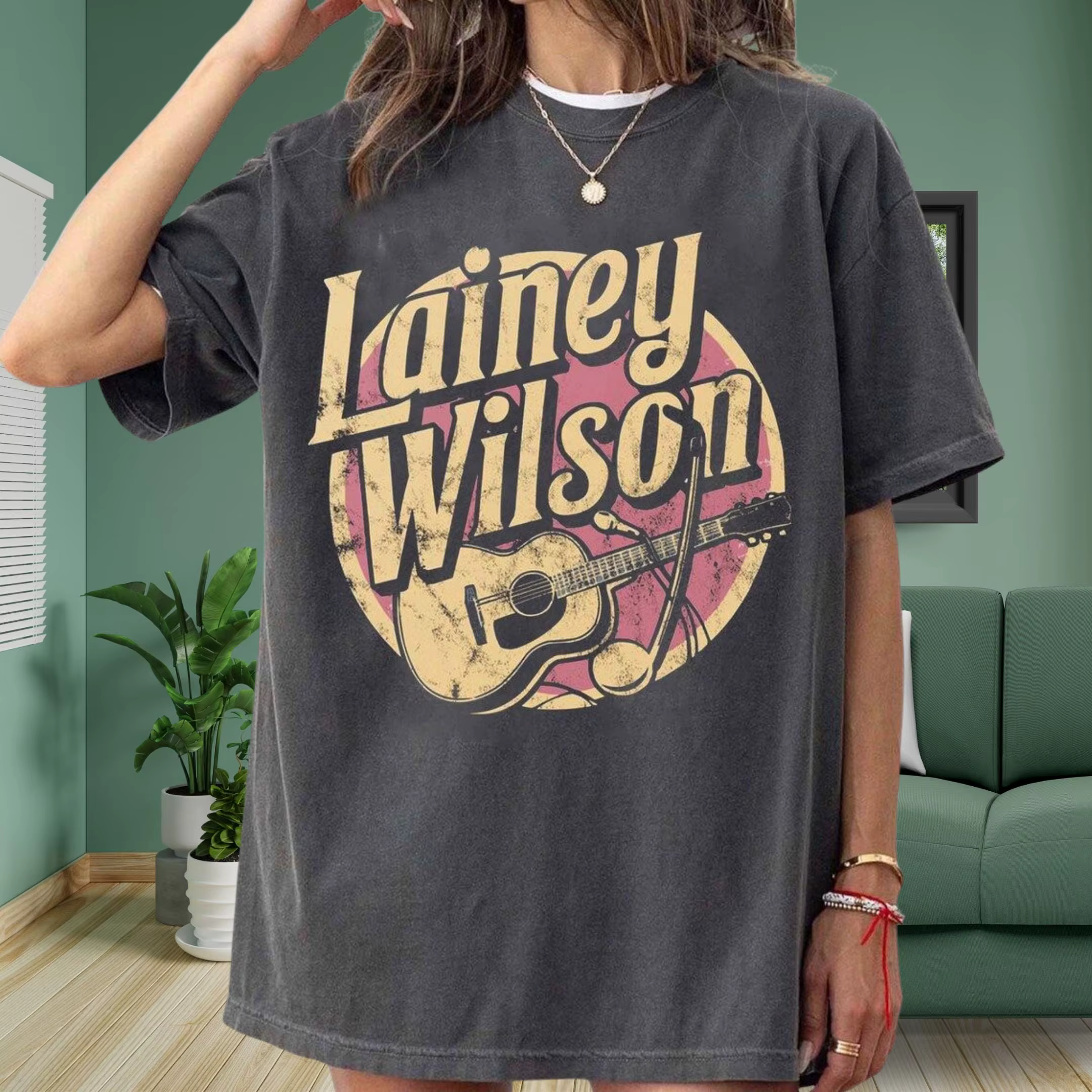 T-shirt graphique inspiré de Lainey Wilson, tee-shirt vintage de musique country, Comfort Colors 171