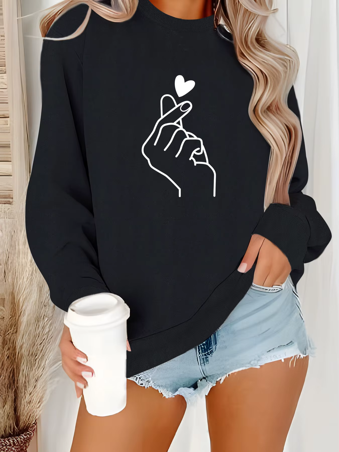 Sweat à capuche imprimé sourire à col rond pour femmes, sweat-shirt esthétique féminin, vêtements St