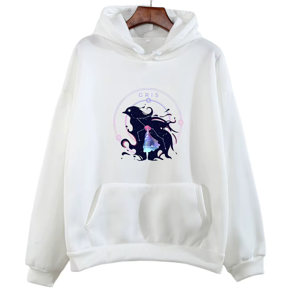Gris Raven-Sweat-shirt à manches longues pour hommes et femmes, sweats à capuche décontractés, pulls