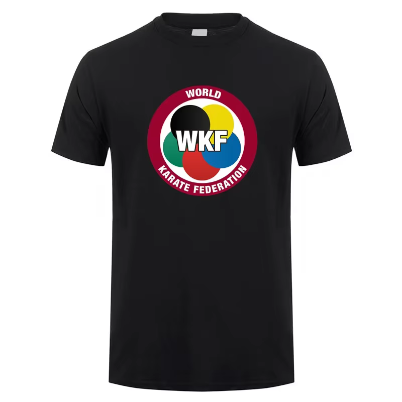 WKF World Karate Federation T Shirt Hommes polyester haut respirant pour le sport, vêtements décontr