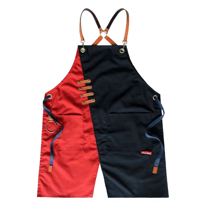 Tablier en toile avec Logo personnalisé, vêtements de travail contrastés pour Restaurant, magasin de
