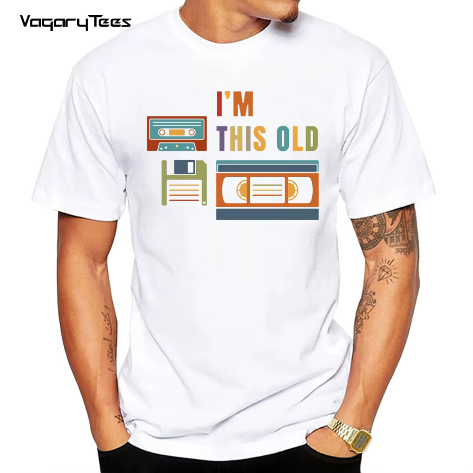 Drôle T-shirt pour les Hommes Hauts T-shirts JE suis ce vieux de supports de stockage de données Imp