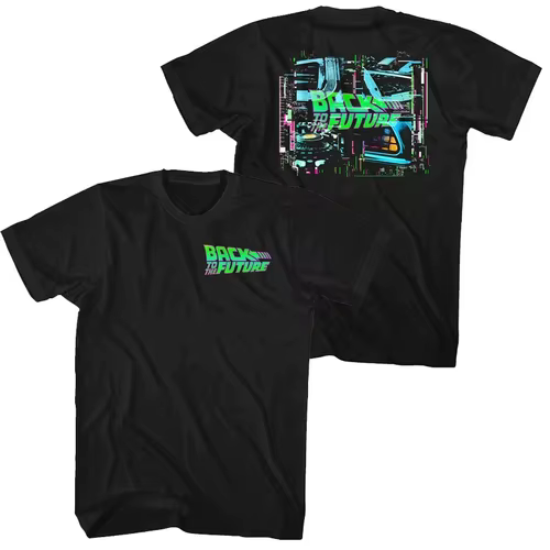 T-shirt graphique Retour vers le futur pour homme, t-shirt à manches courtes, voiture vintage, été