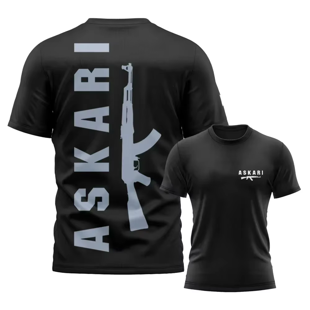 T-shirt Askari Boxing & MMA pour hommes, T-shirt respirant à col rond pour sports d'été, T-shirt à m