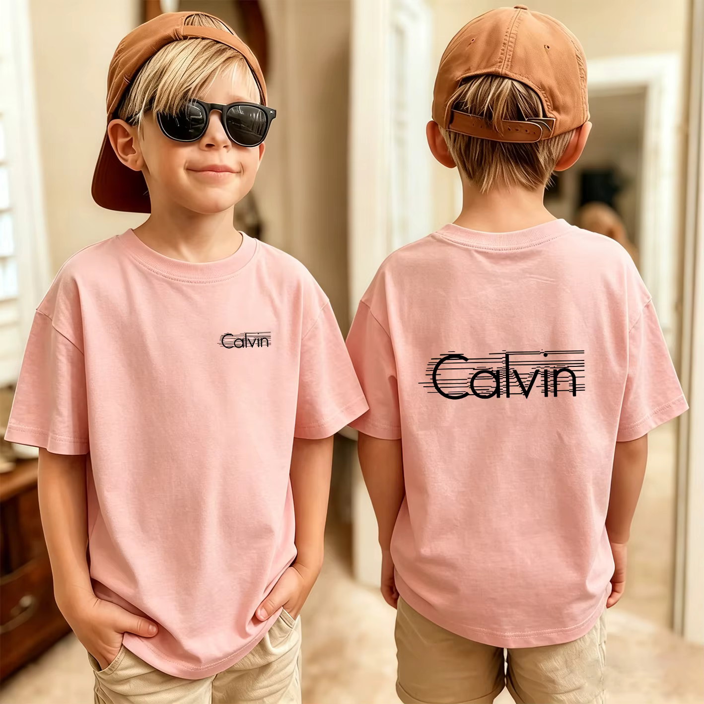 T-shirts en coton unisexes pour enfants, respirants, absorbants la transpiration, imprimés classique
