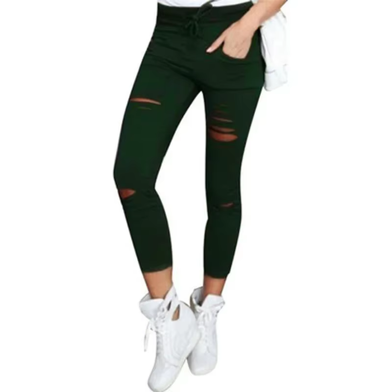 Jeans déchirés pour femmes, pantalons déchirés grande taille, pantalons crayon extensibles, leggings