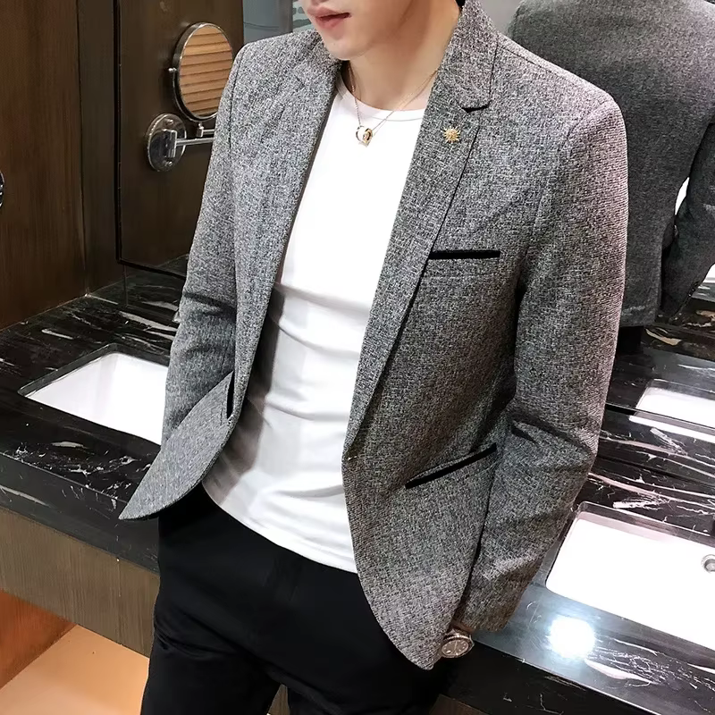 Blazer nouvelle Boutique hommes couleur unie Style britannique mode décontracté affaires travail ent