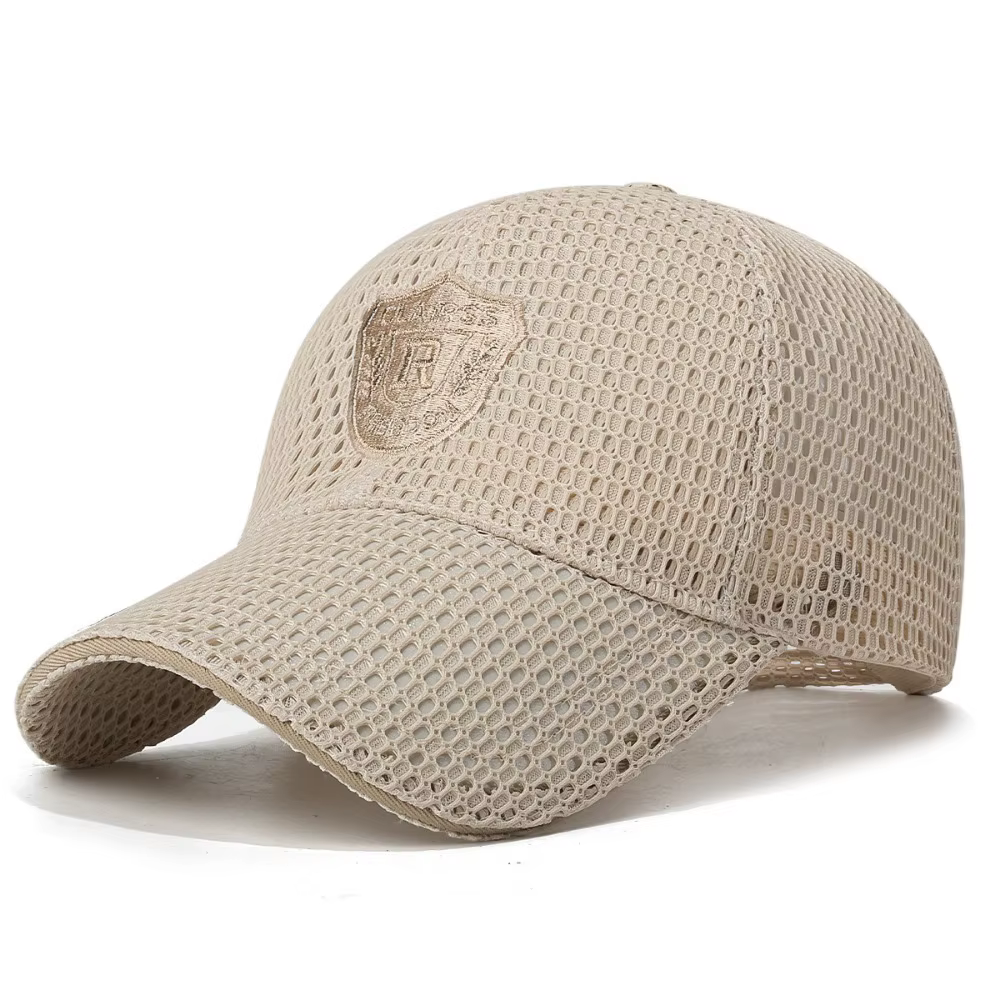Casquette de baseball multicolore en maille respirante avec motif brodé, taille ajustable, casquette