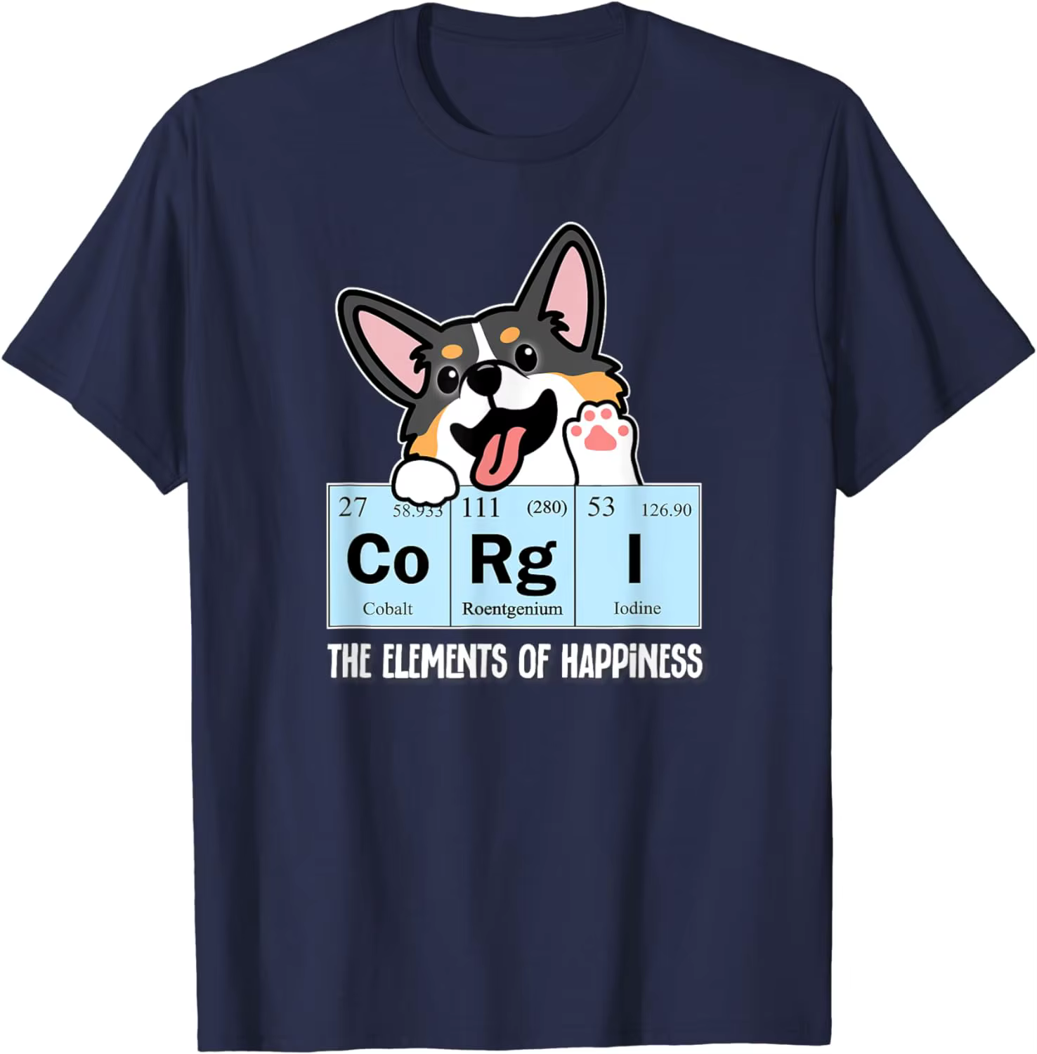 T-Shirt Corgi Tricolore Noir, Sélection de Tissu de Qualité, Respirant et ReLabels, Choix des Jeunes