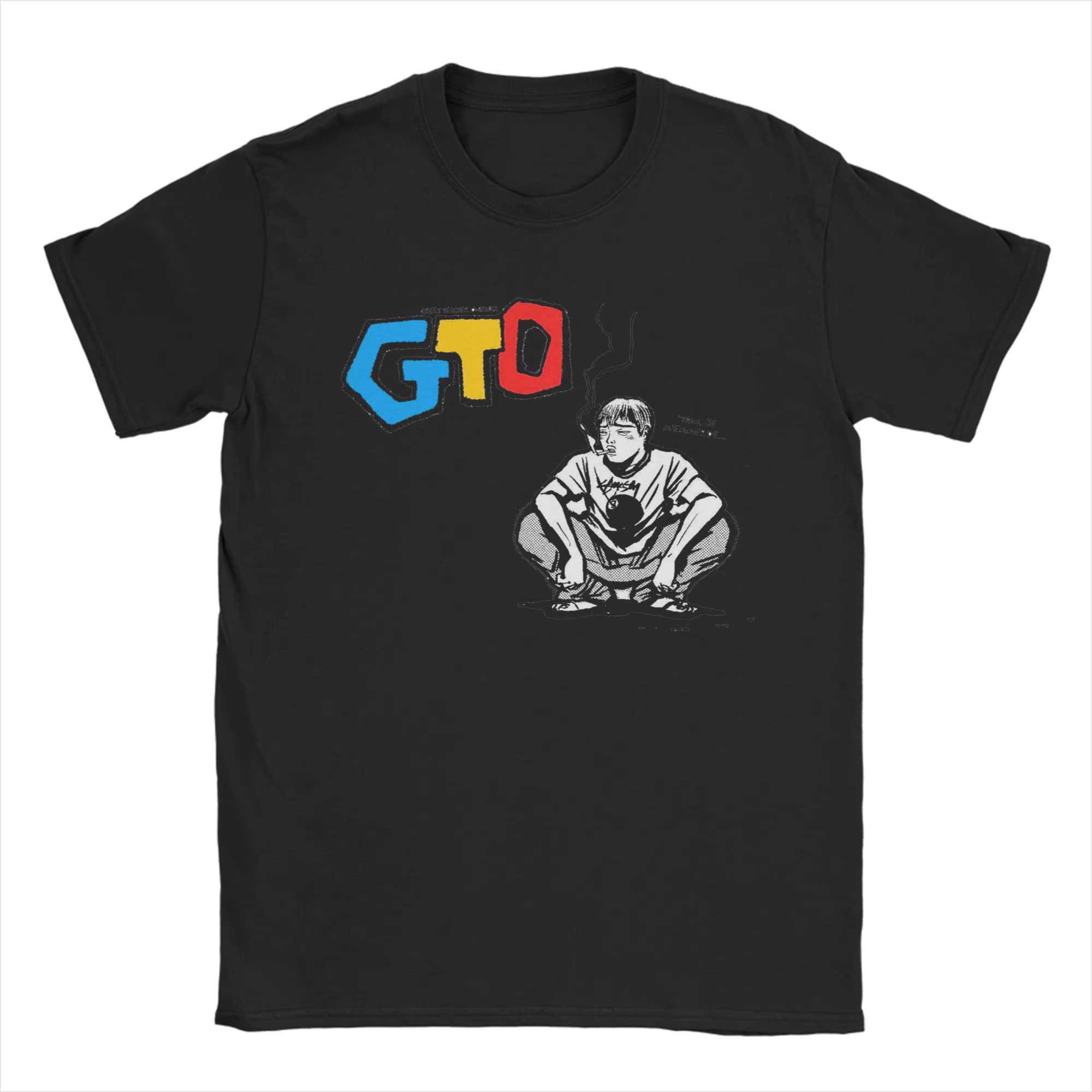 GTO Great Teacher Onizuka T-Shirts pour hommes en pur coton, Vintage, col rond, Anime, vêtements à m