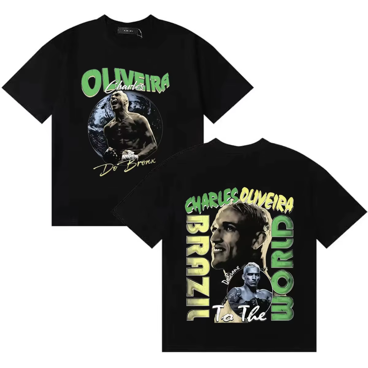 Charles Oliveira – T-shirt imprimé graphique pour hommes et femmes, vêtements Harajuku en pur coton,