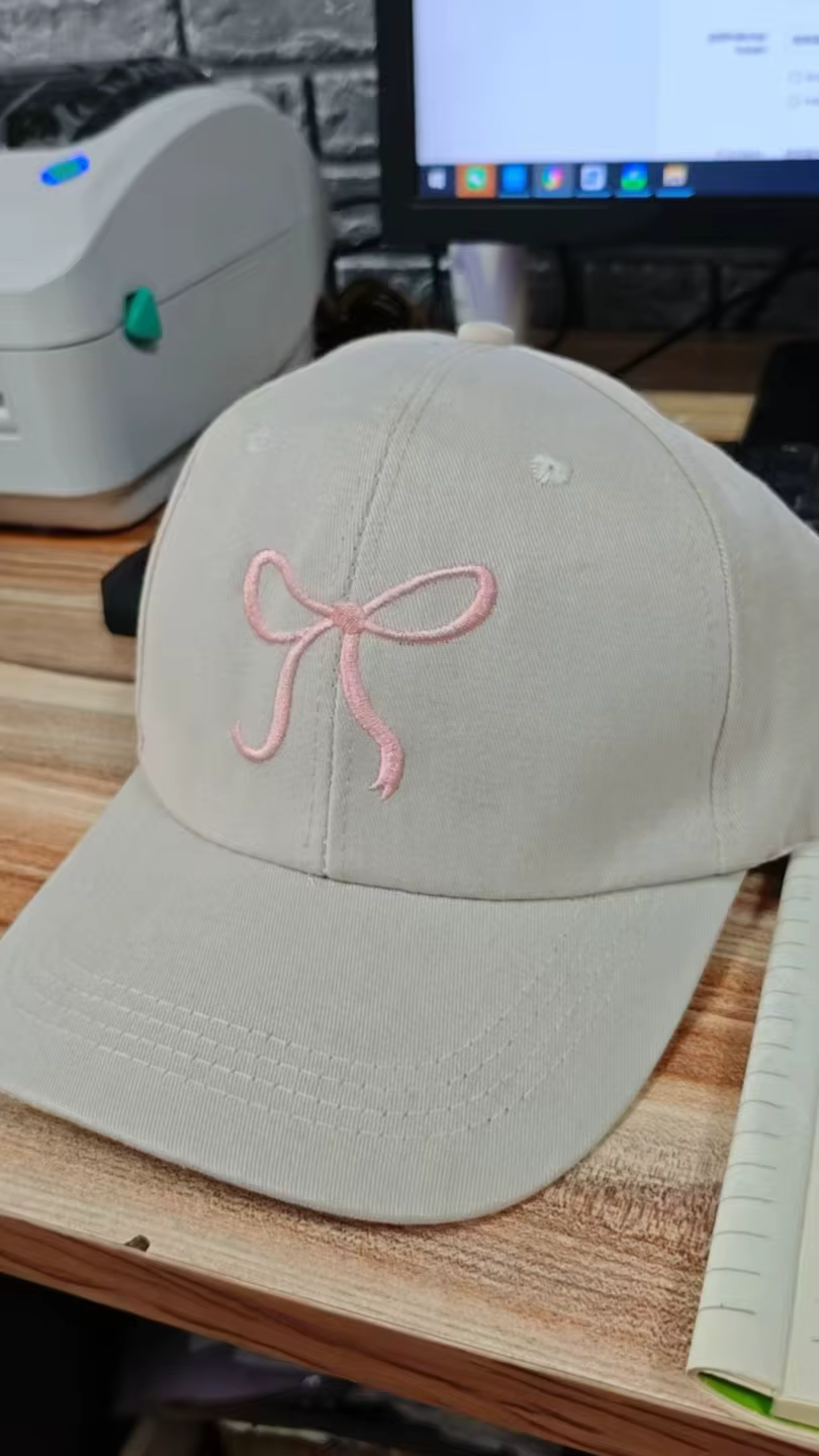 Casquette de baseball coréenne mignonne pour femme, avec nœud, rose doux, romantique, réglable, styl