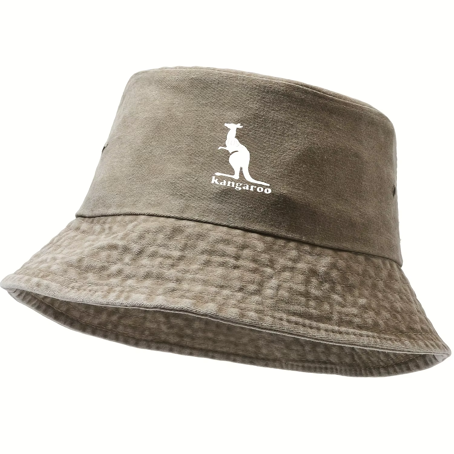 Chapeau Bob Imprimé Kangourou Lavé, Pliable à Large Bord, Unisexe, pour Voyage en Extérieur, Pêche e