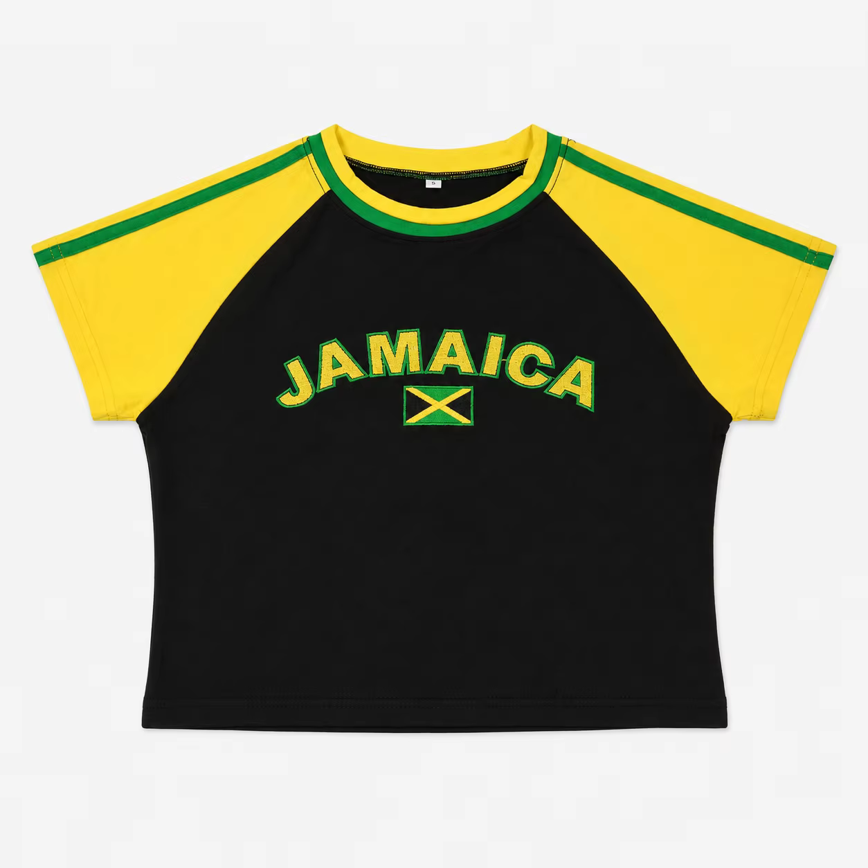 T-shirt imprimé Jamaïque pour femme, crop top graphique, tee-shirt de sport, t-shirt d'été cool vint