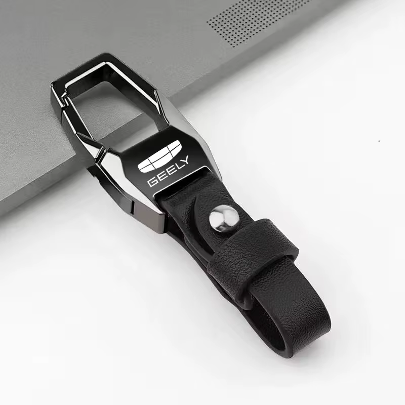 Porte-clés en cuir de luxe pour voiture GEELY GC6, GC9, EMGRAND, accessoires de voiture, porte-clés,