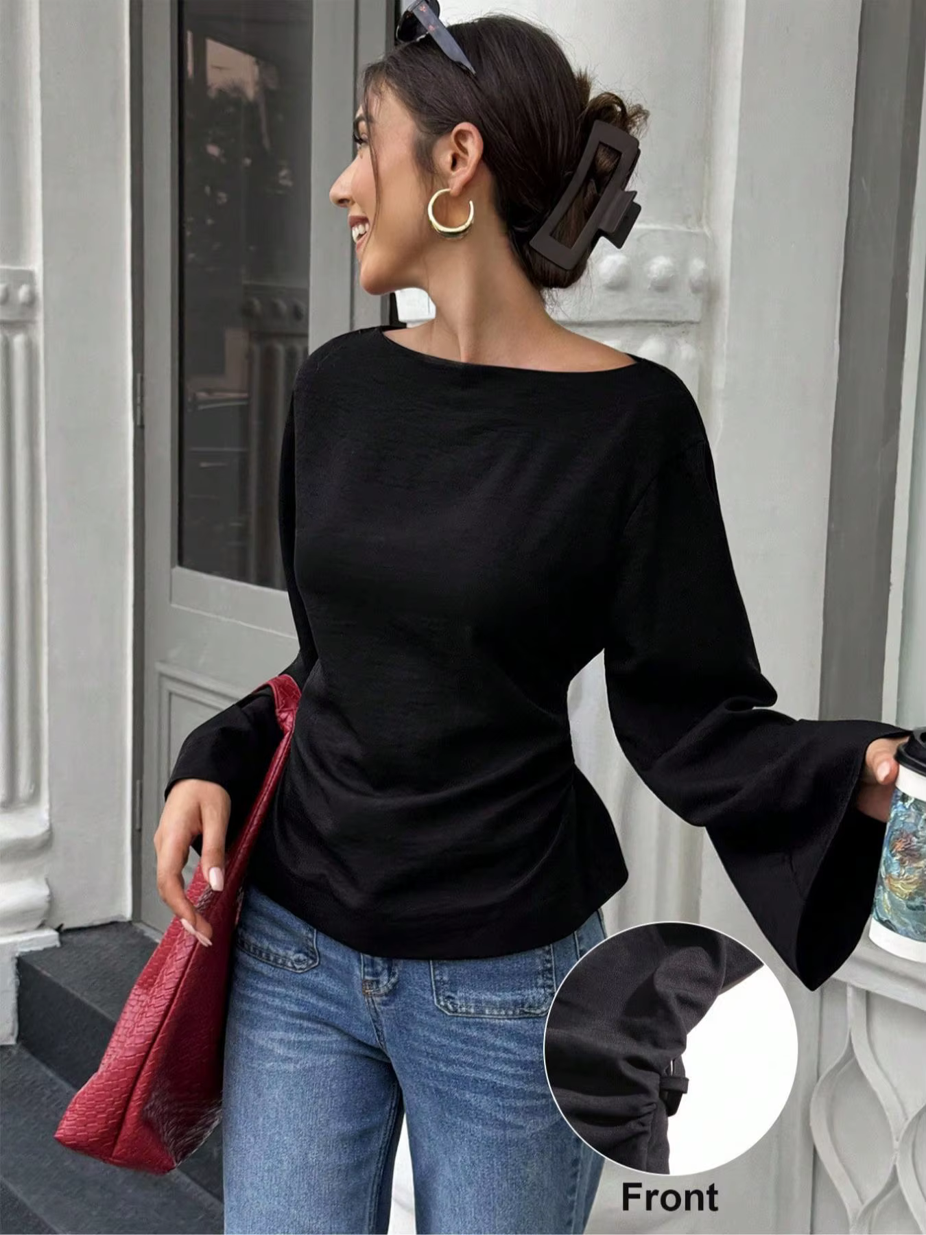 Chemise de couleur unie pour femmes, Style ajusté décontracté, mode printemps et automne, confortabl