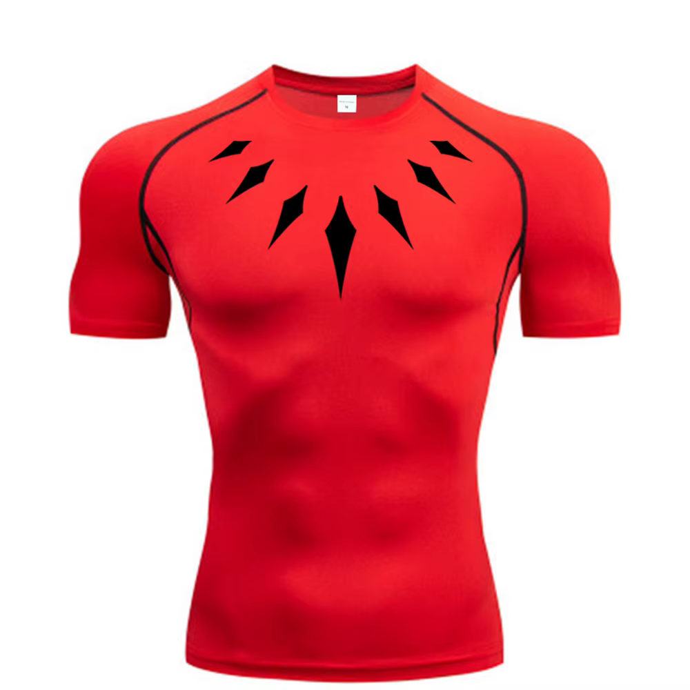 T-shirt de compression pour homme à imprimé anime, séchage rapide, pour la gym, le sport, le fitness