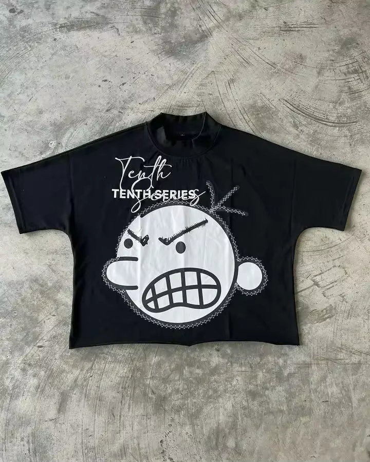 T-shirt blanc pour hommes, Streetwear, Style urbain, avec imprimé Vintage audacieux, Design surdimen