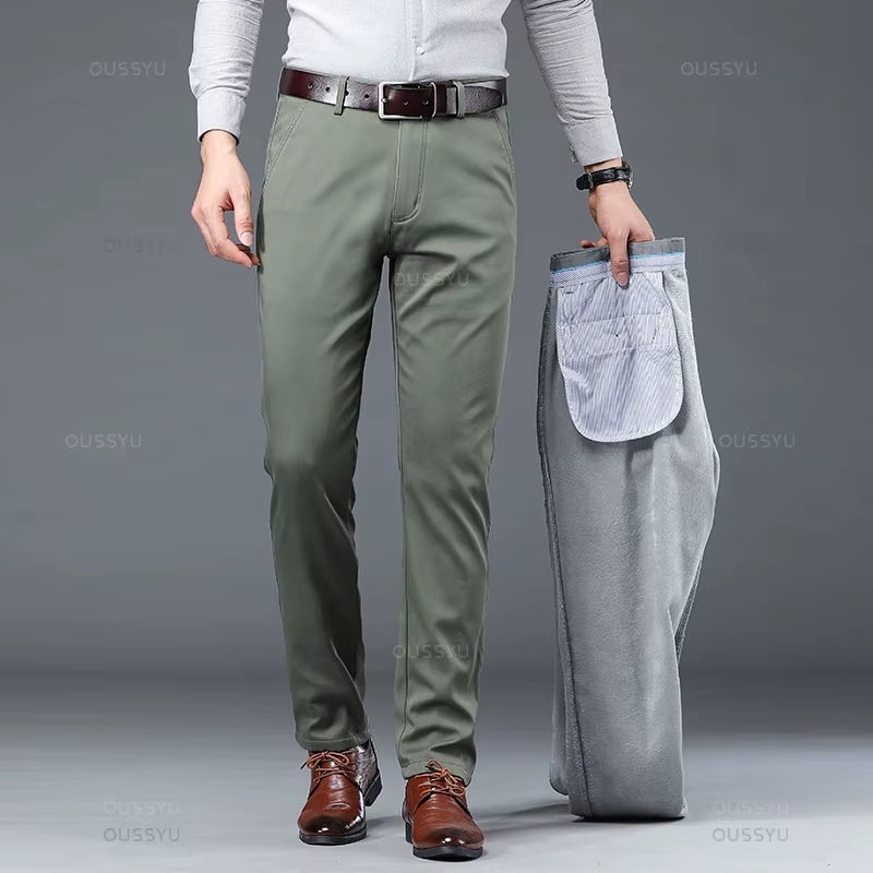 Pantalon en coton trempé pour hommes, vêtements de marque, chaud, sourire, affaires, optique, travai