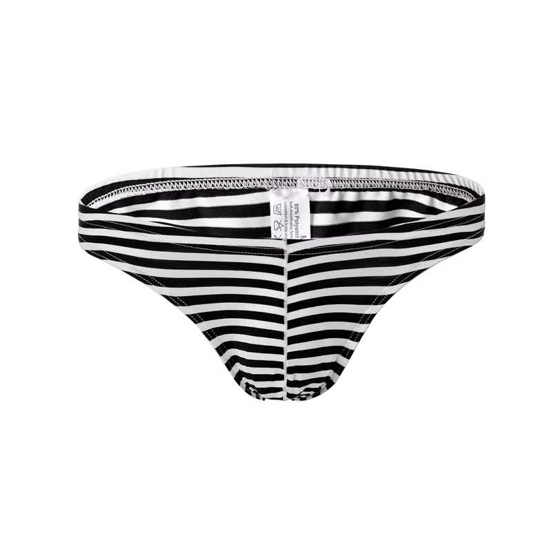 Slips pour hommes, culottes en coton, sous-vêtements, slips respirants, rayés, poche en U, caleçons 