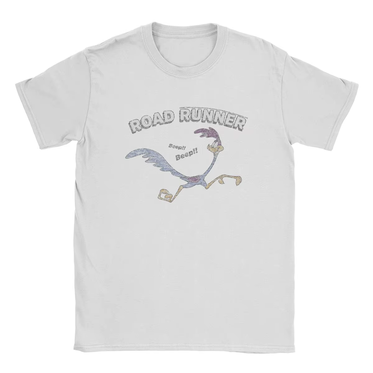 T-shirt Looney Road en coton pour hommes, manches courtes, col rond, bip de dessin animé, t-shirts c