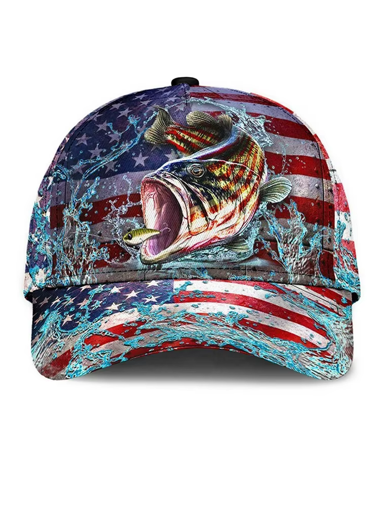 Casquette de baseball American Feel Bass pour hommes et femmes, chapeau de pêche imprimé ChimSnapbac